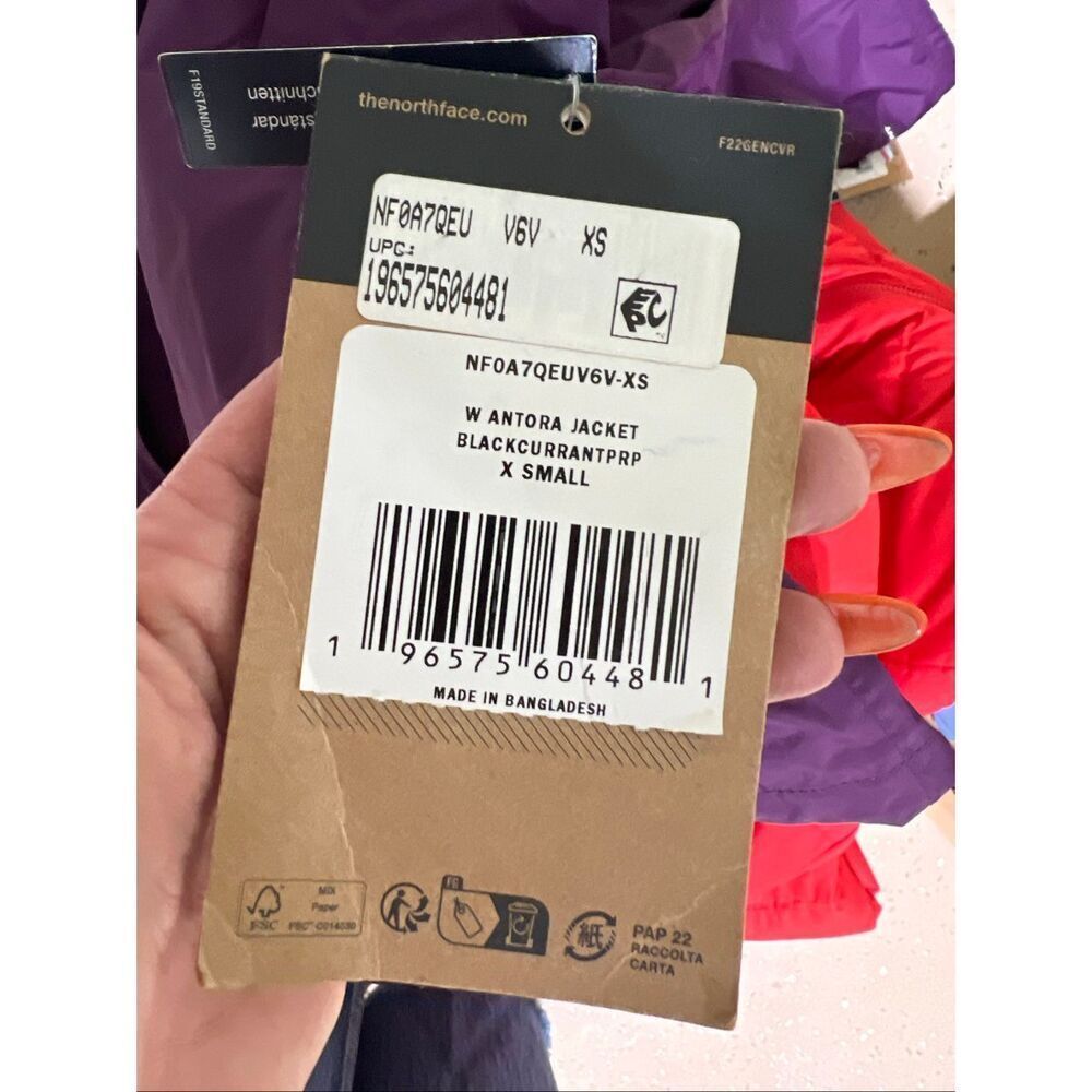 The North Face NWT Antora Jacket Black Currant Purple XS - Picture 6 of 6